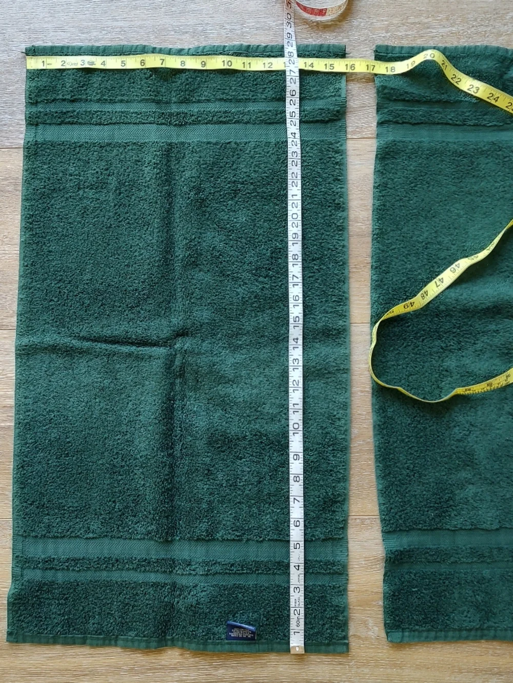 Ralph Lauren Vintage Green Cotton Hand Towels Set Of 2 Made In USA 90s